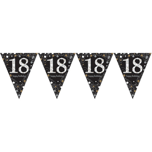 Sparkling Celebration 18th Foil Bunting - 4m