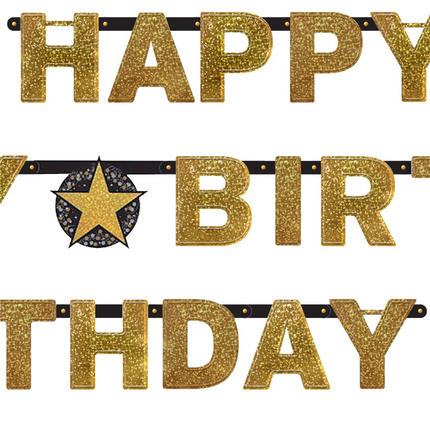 Sparkling Celebration Happy Birthday Letter Banner - 2.1m