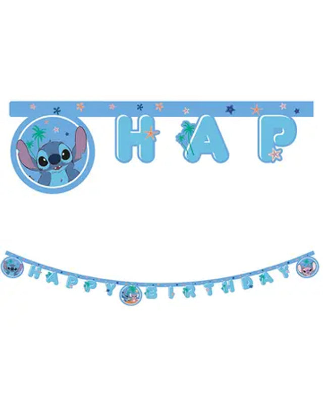 Disney Stitch Party Happy Birthday Paper Letter Banner - 2m