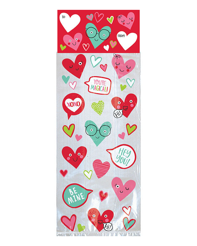 Heart Face Plastic Party Bags (20pk)