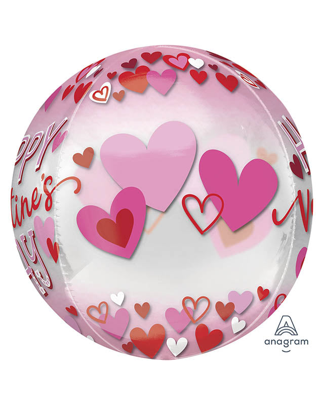 Happy Valentine's Day Hearts Orbz Balloon - 16"
