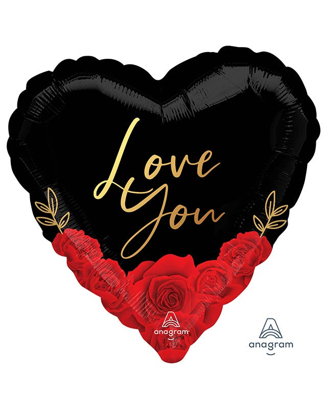 Love You Romantic Roses Balloon - 18" Foil