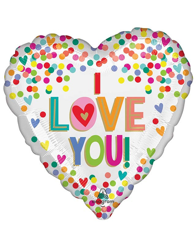I love You Rainbow Dots Balloon - 18" Foil