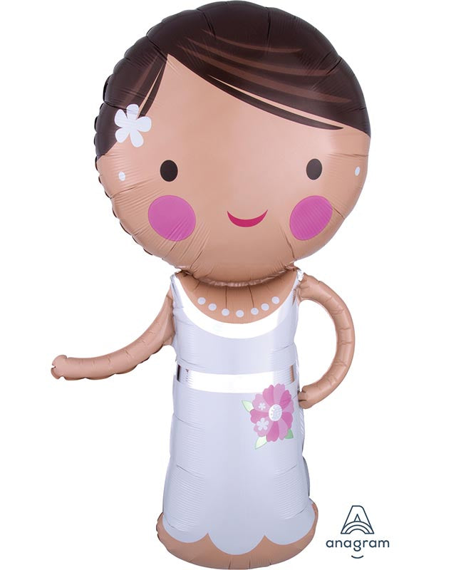 Lovely Bride Supershape Balloon - 19" x 40" Foil