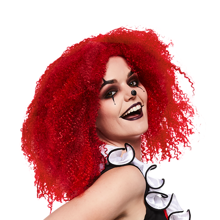 Red Crimped Wig