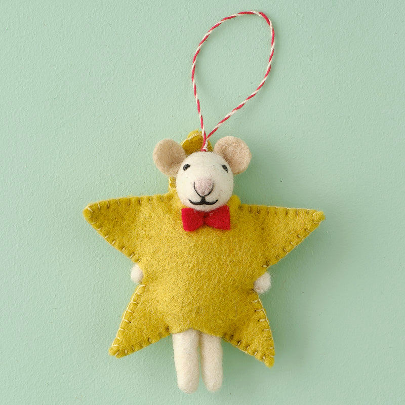 Tree Decorations - Felt Star Mouse
