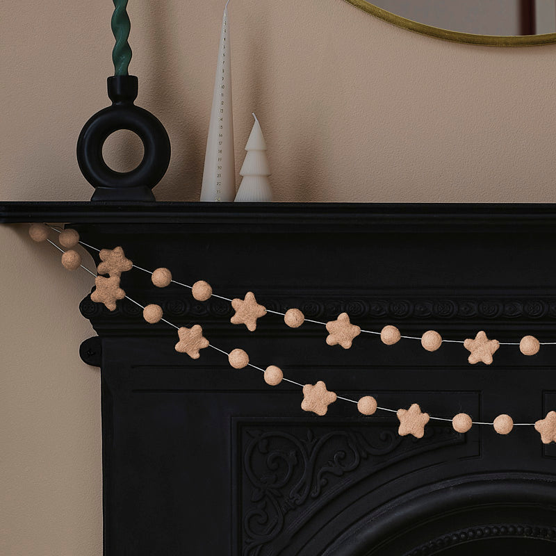 Felt Garland - Star and Bead Garland