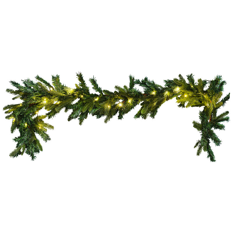 Green Pine Foliage Garland with LED Lights