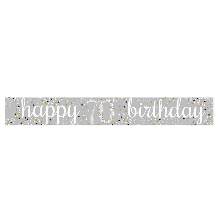 Happy 70th Birthday Celebration Paper Banners - 1m (3pk)
