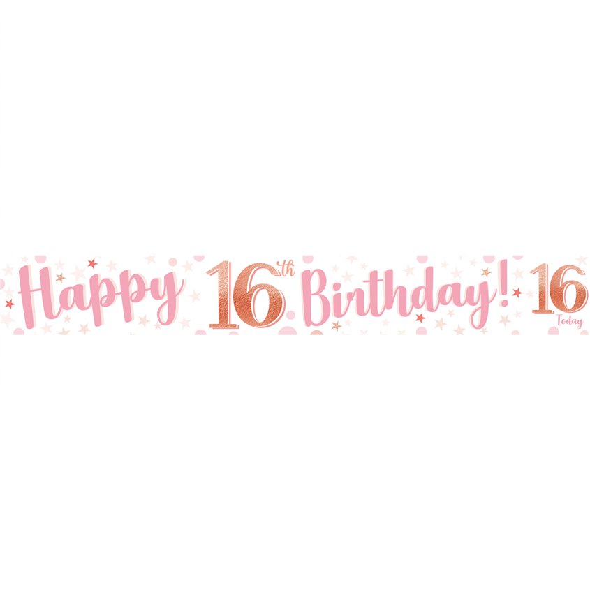 16th Birthday Glitz & Glamour Paper Banners (3pk)