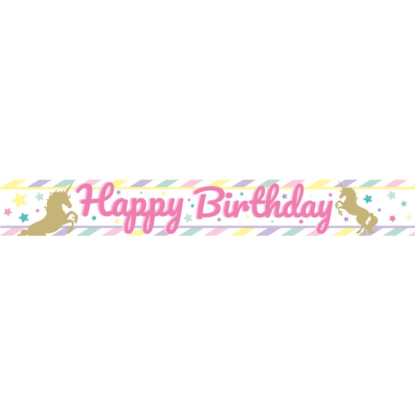 Unicorn Sparkle Paper Banners - 1m (3pk)