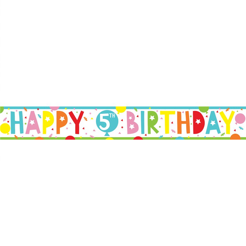 5th Birthday Paper Banners - 1m (3pk)
