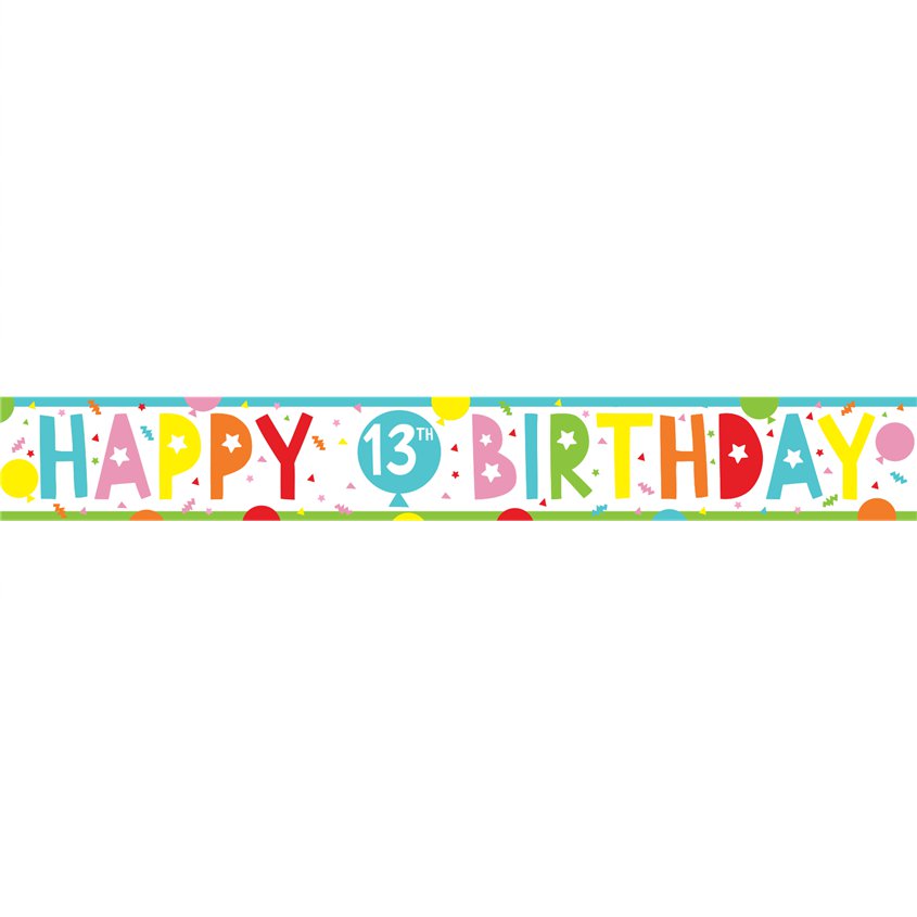 13th Birthday Brights Paper Banners - 1m (3pk)