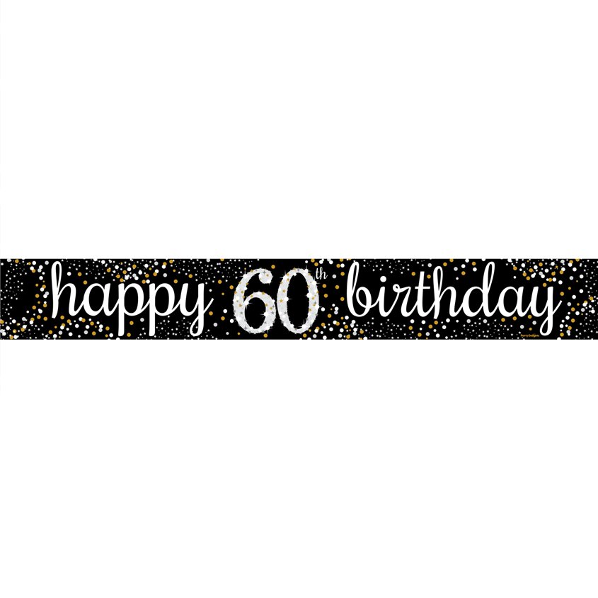Happy 60th Birthday Blue Paper Banners - 1m (3pk)