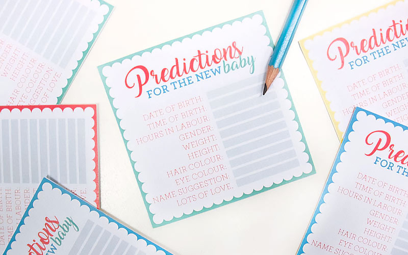 Free Printable Baby Shower Prediction Cards – Party Delights Wondergroup