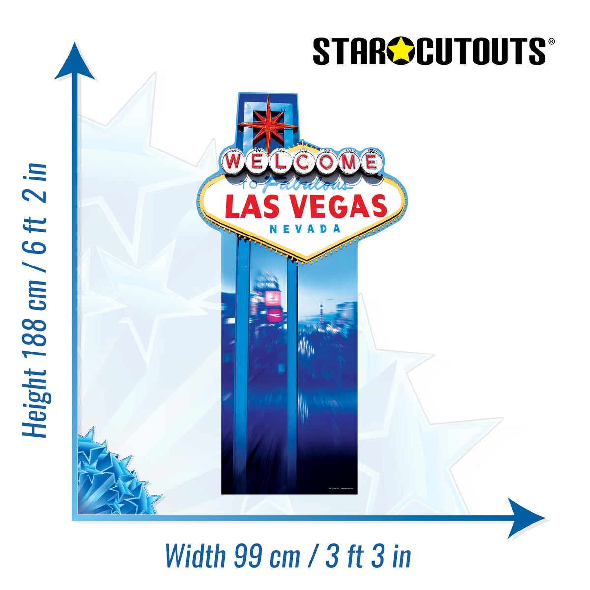 SC017 Vegas Sign Cardboard Cut Out Height 188cm – product image 2