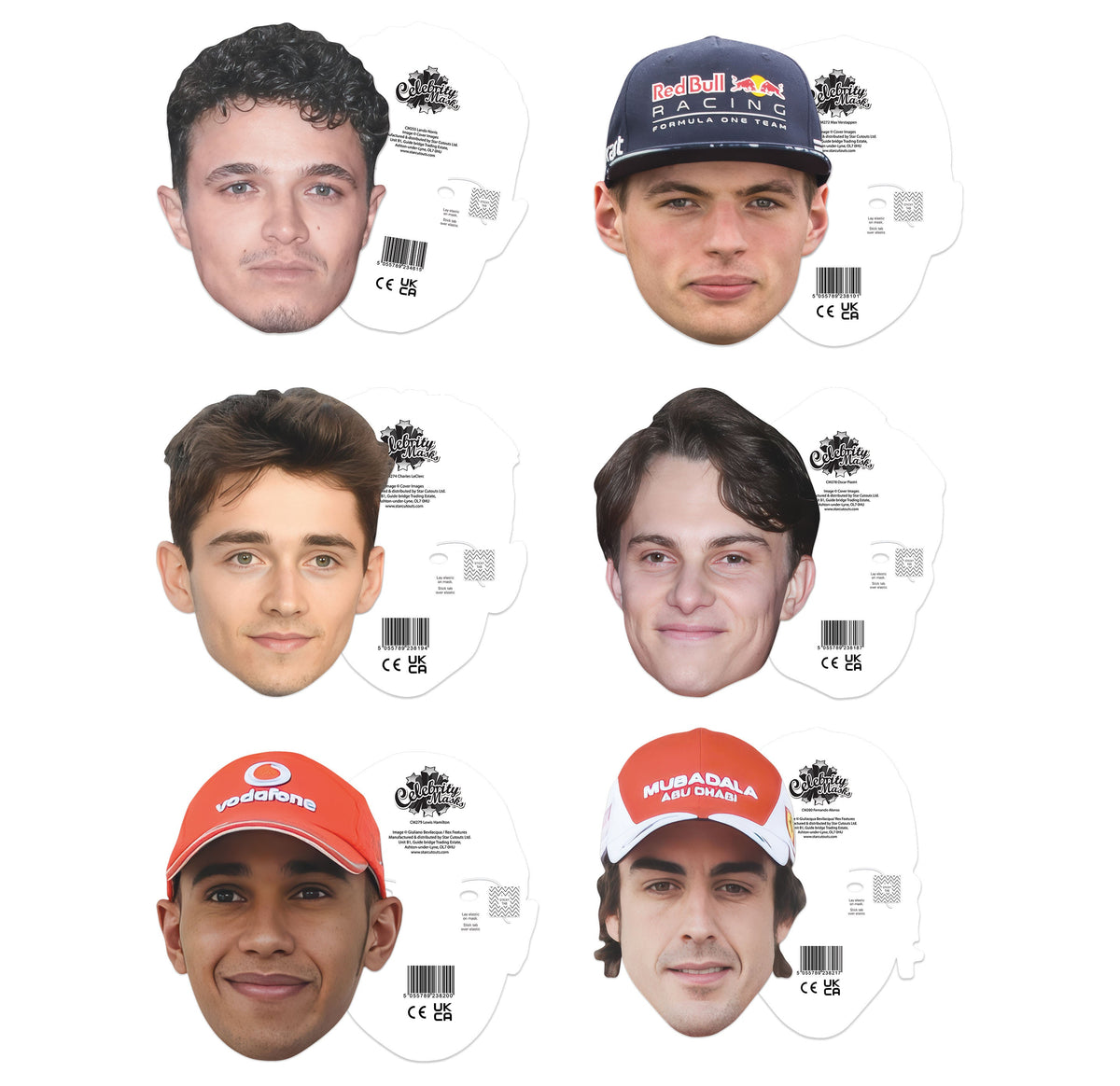 CMP22 Motor Racing Six Pack Includes :- Lando Norris, Max Verstappen, Charles LeClerc, Oscar Piastri, Lewis Hamilton & Fernando Alonso – product image 2