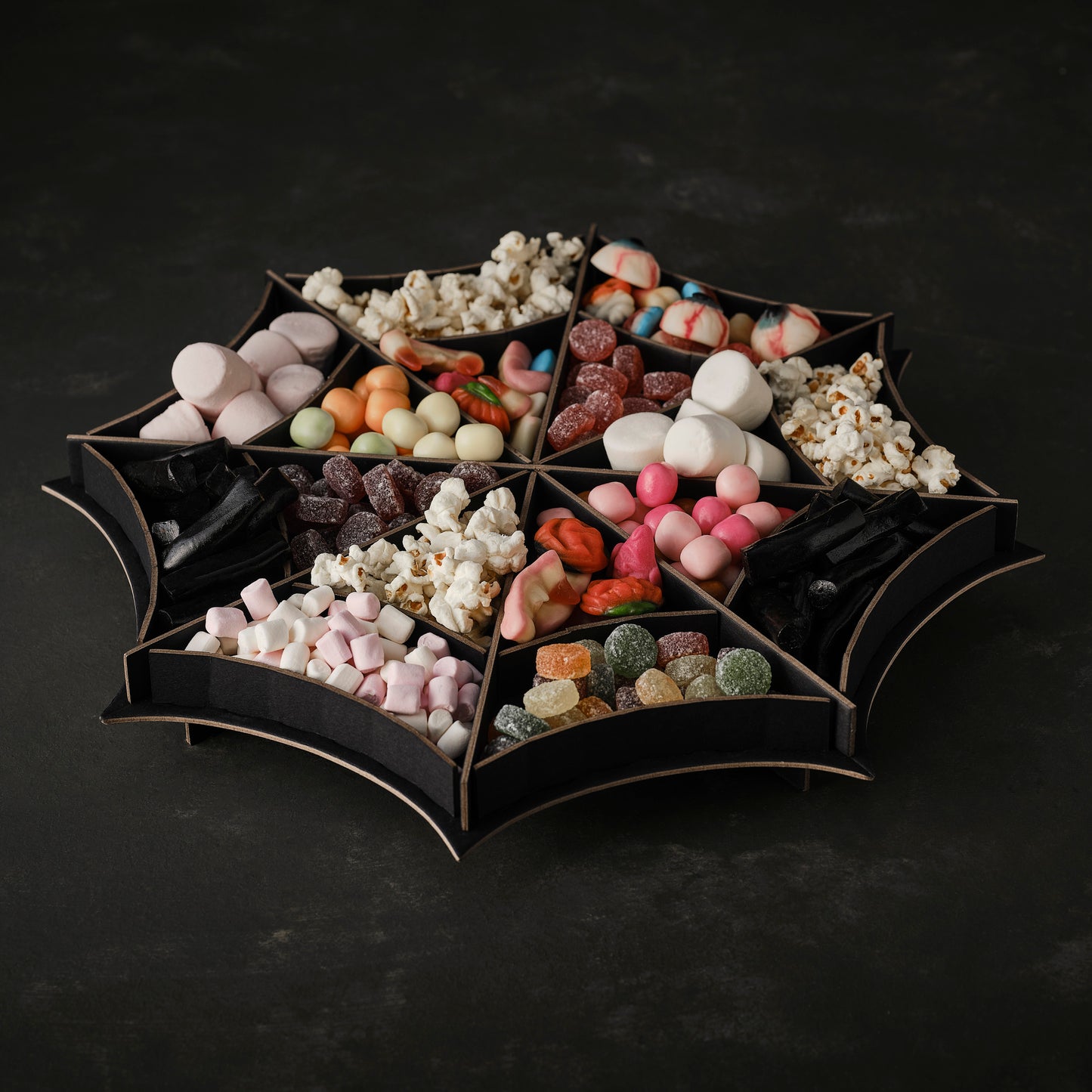 Black Spider Web Treat Stand
