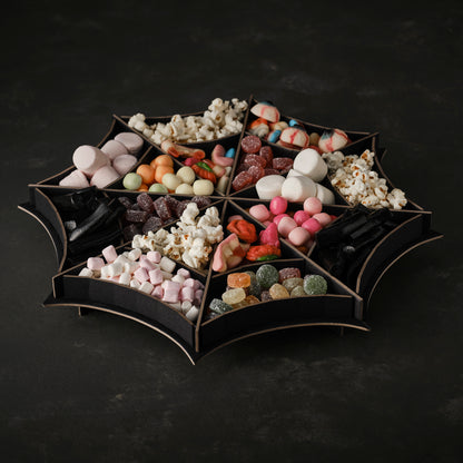 Black Spider Web Treat Stand
