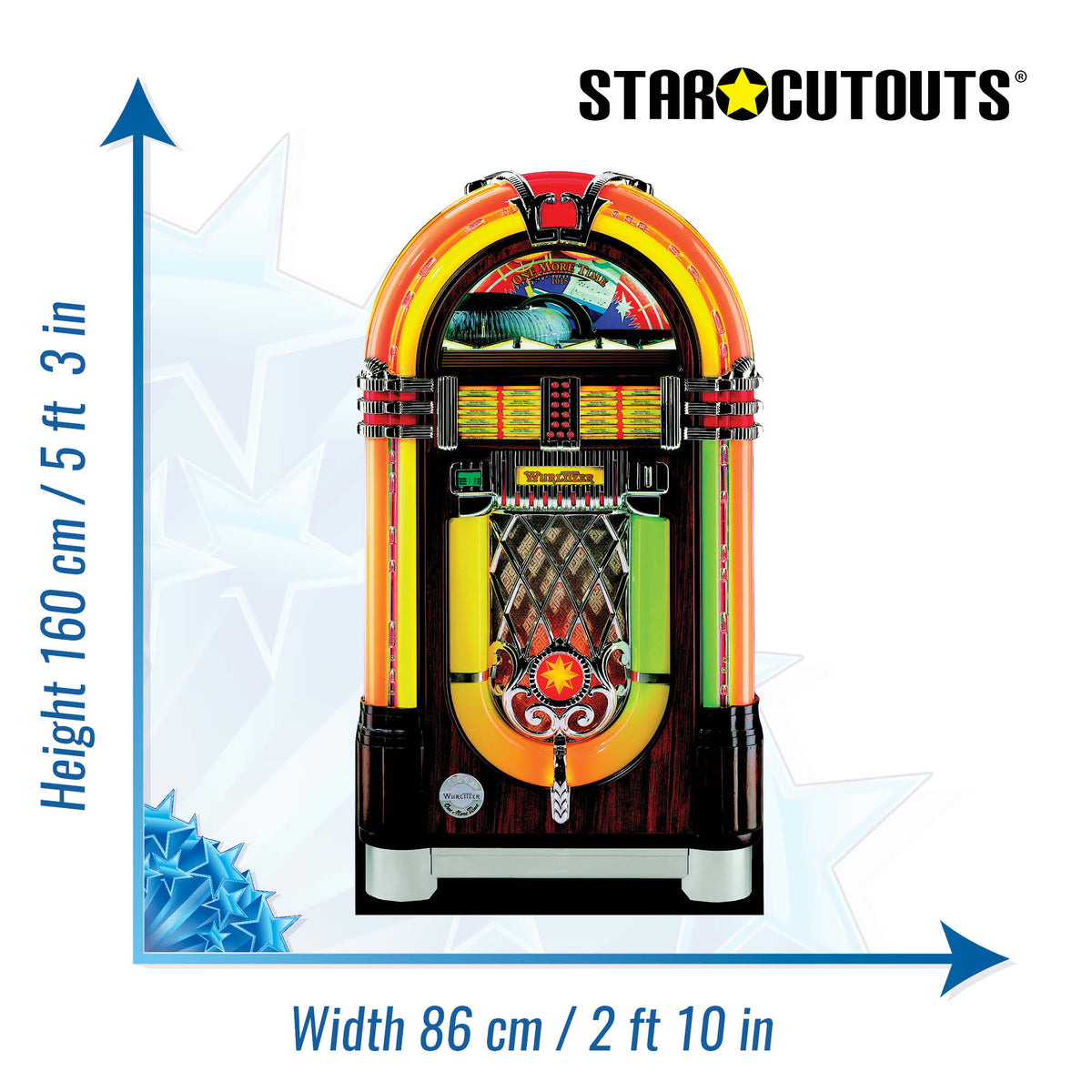 SC028 Juke Box Cardboard Cut Out Height 160cm – product image 2