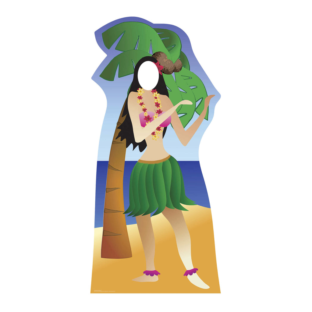 SC044 Hula Girl Stand-In Cardboard Cut Out Height 190cm – product image 1