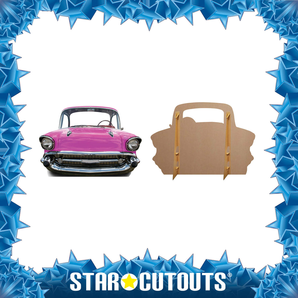 SC089 Pink Car (SMALL) 'Stand-In' Cardboard Cut Out Height 105cm – product image 4
