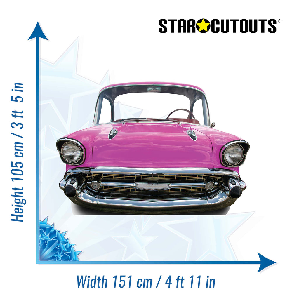 SC089 Pink Car (SMALL) 'Stand-In' Cardboard Cut Out Height 105cm – product image 3