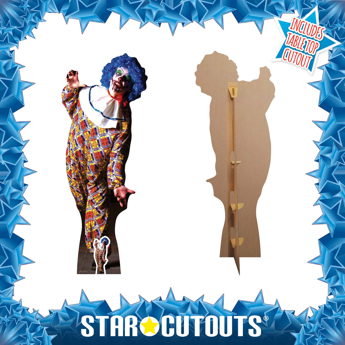 SC1071 Scary Male Clown Cardboard Cut Out Height 175cm