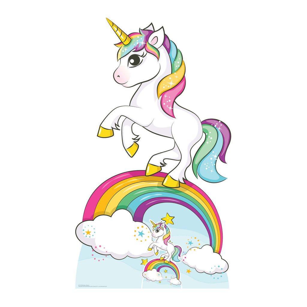 SC1153 Rainbow Unicorn Cardboard Cut Out Height 163cm – product image 1