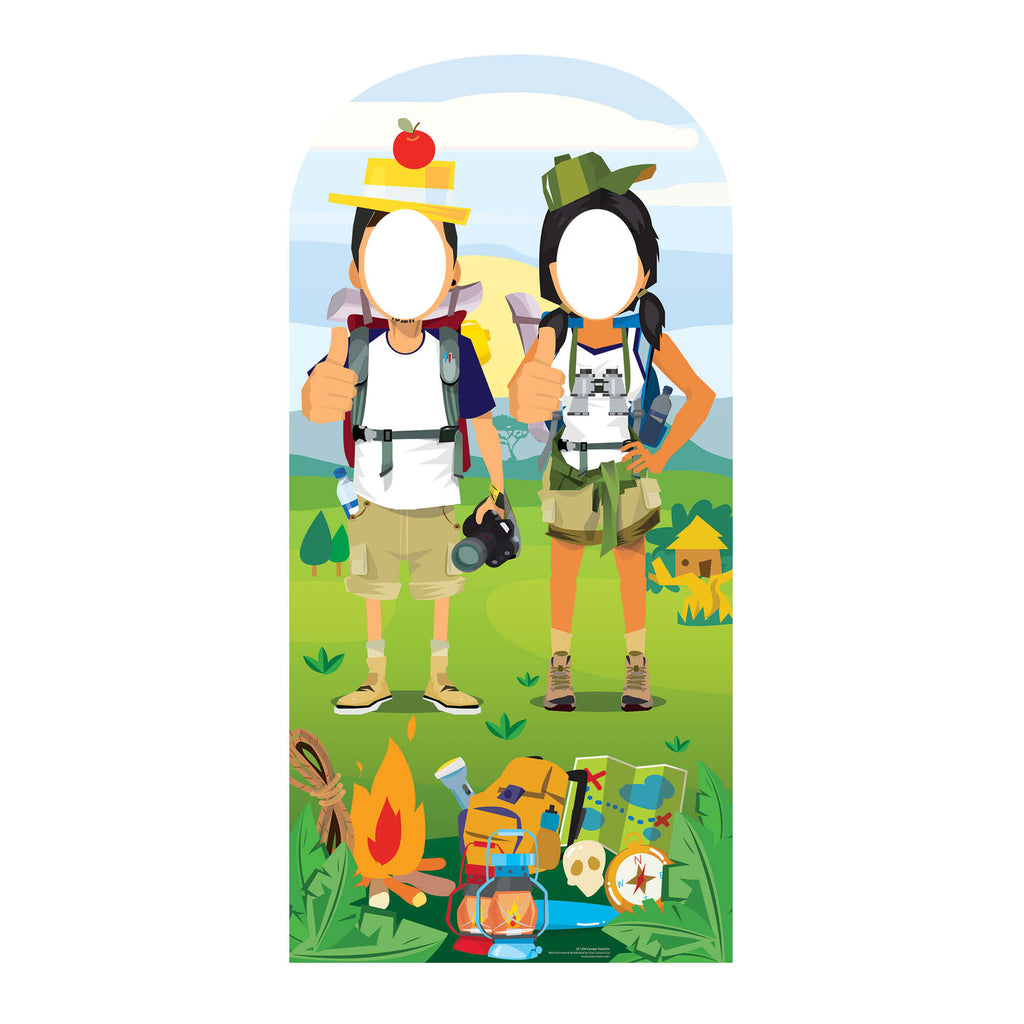 SC1294 Hiking Double Camp Site Stand-In Cardboard Cut Out Height 186cm – product image 1