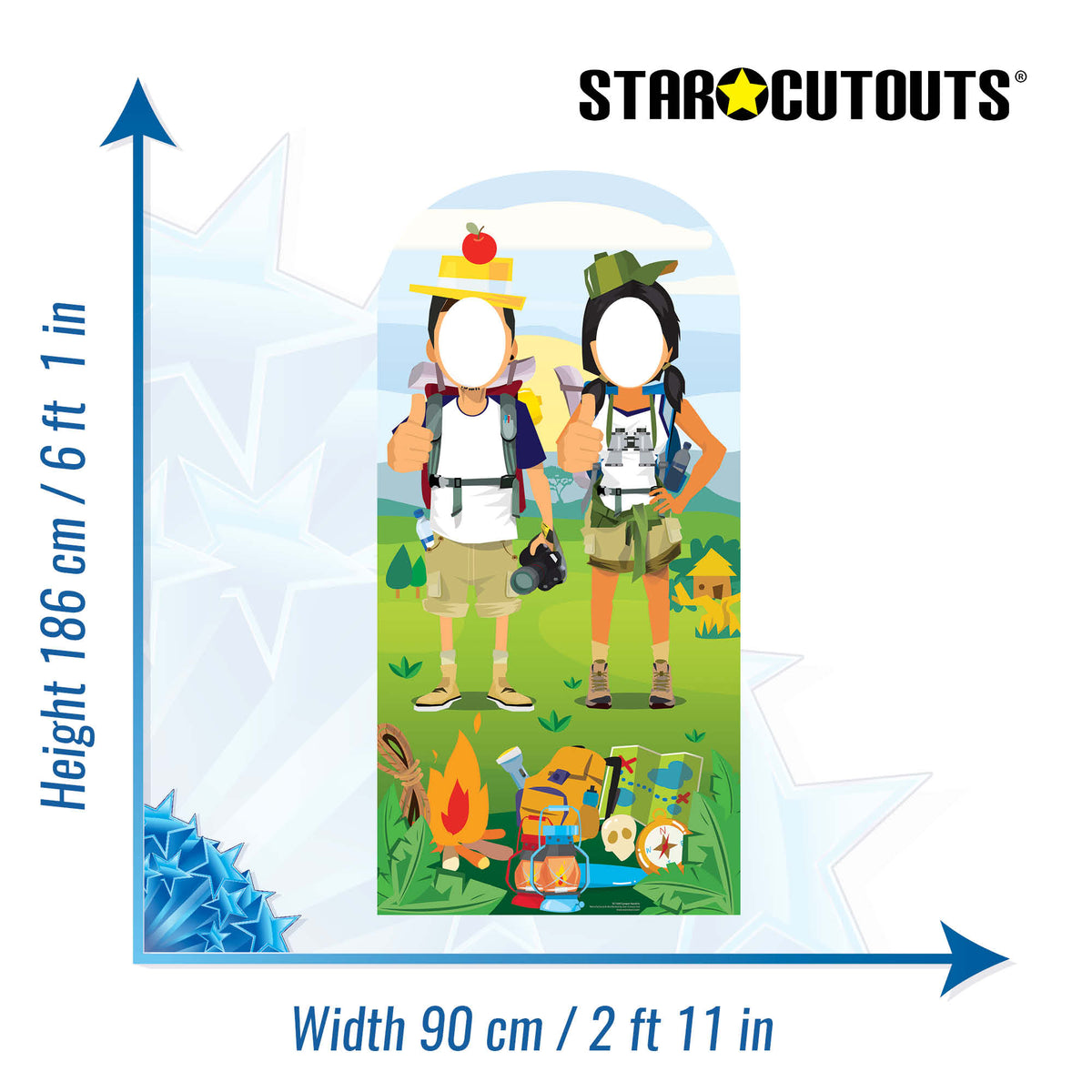 SC1294 Hiking Double Camp Site Stand-In Cardboard Cut Out Height 186cm – product image 3