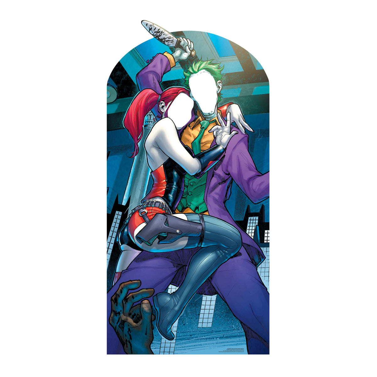 SC1346 Harley Quinn and The Joker Stand-In with Knife Cardboard Cut Out Height 192cm – product image 4