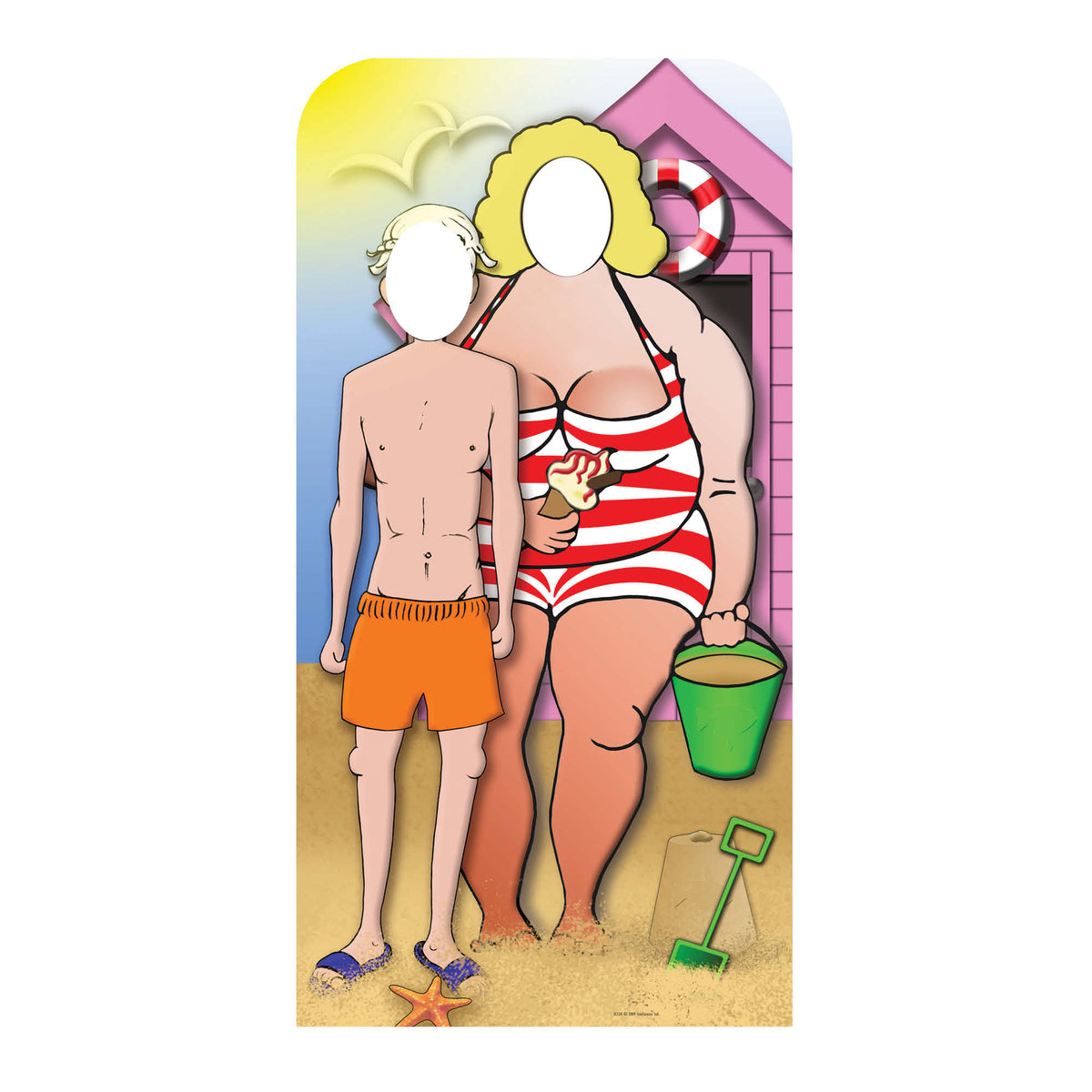 SC134 Sea Side Couple Stand-In Cardboard Cut Out Height 186cm – product image 2