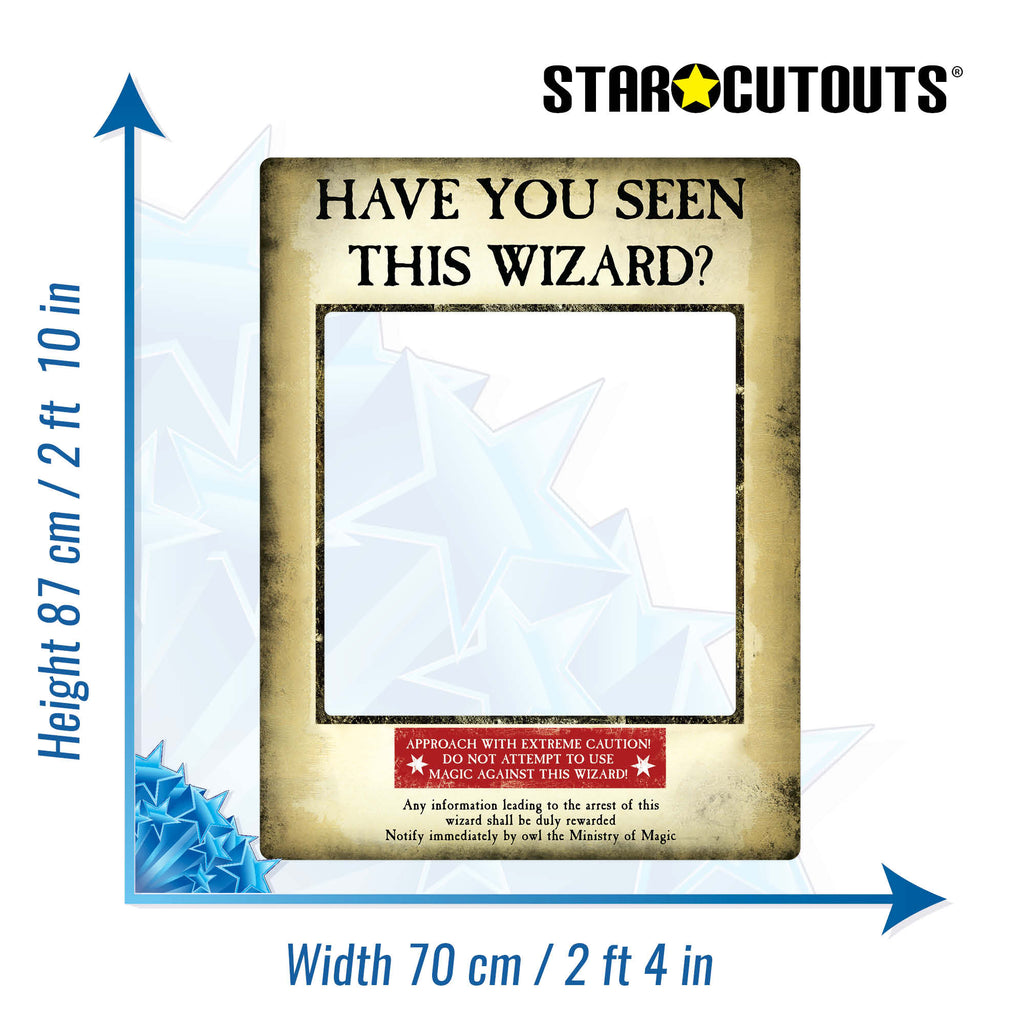 SC1419 Harry Potter Wanted Poster Gold Selfie Frame Height 87cm – product image 3