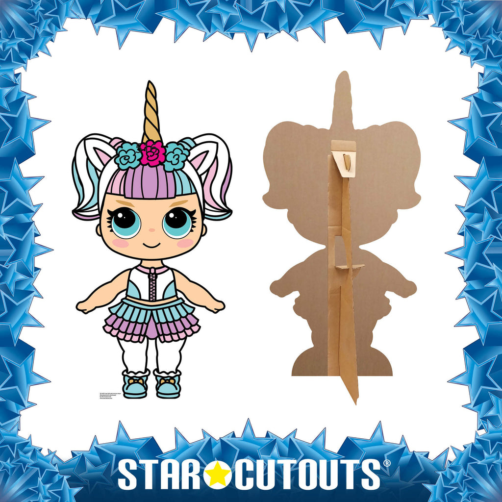 SC1436 Cute Doll with Large Eyes and Unicorn Horn Cardboard Cut Out Height 91cm – product image 3