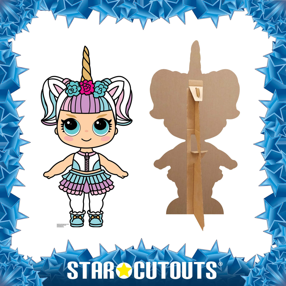 SC1436 Cute Doll with Large Eyes and Unicorn Horn Cardboard Cut Out Height 91cm – product image 3
