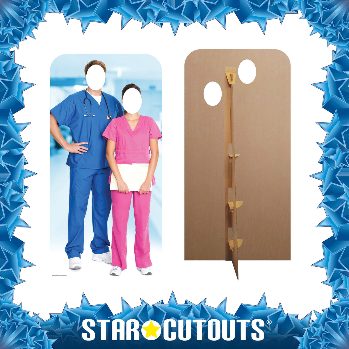SC1567 Doctor & Nurse Stand-In Cardboard Cut Out Height 190cm – product image 4