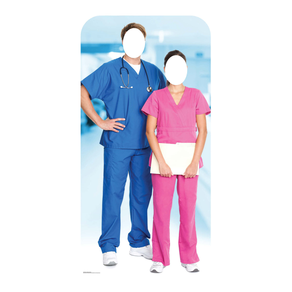 SC1567 Doctor & Nurse Stand-In Cardboard Cut Out Height 190cm – product image 1