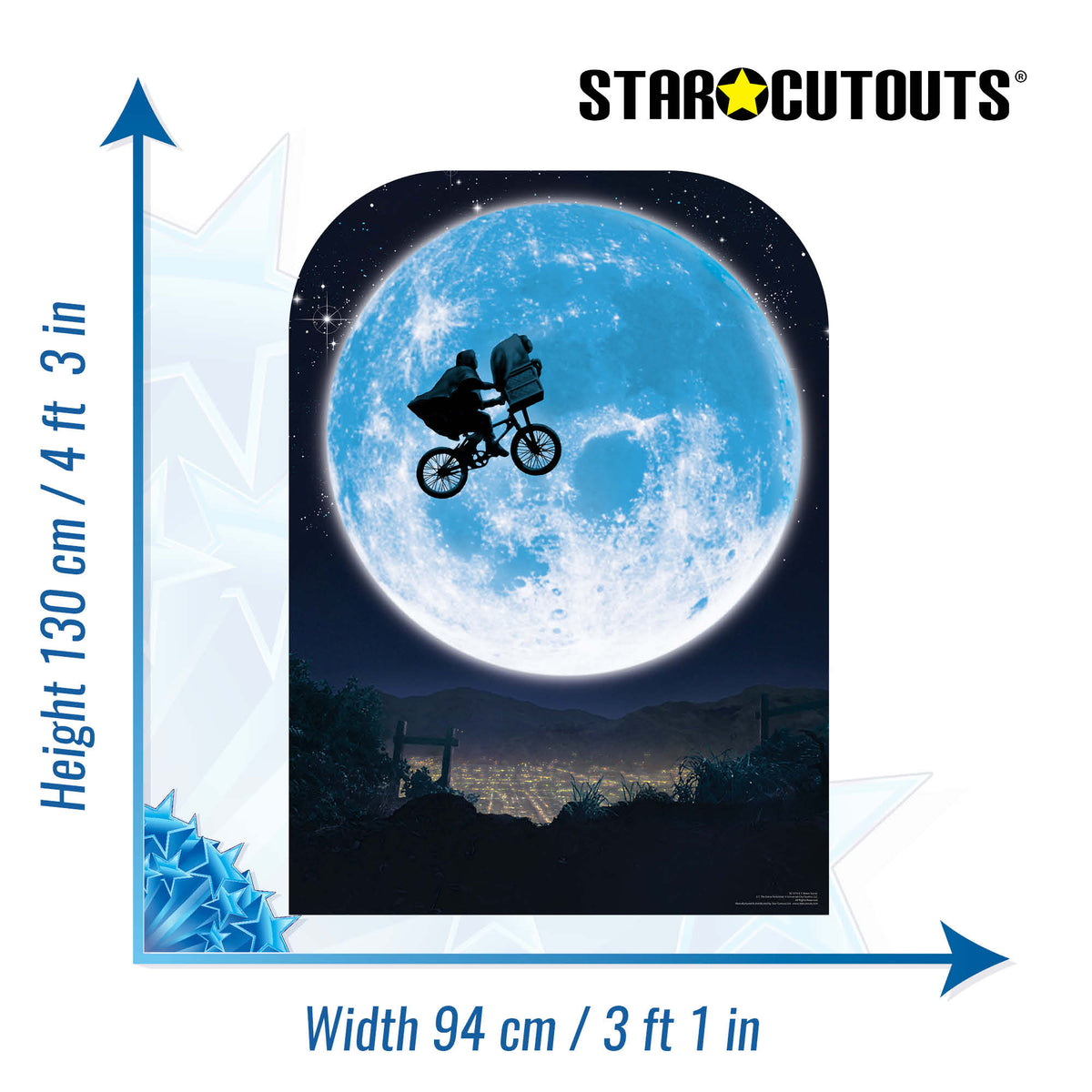SC1573 E T Scene Setter 1980s Full Moon Bicycle Cardboard Cut Out Height 130cm – product image 2