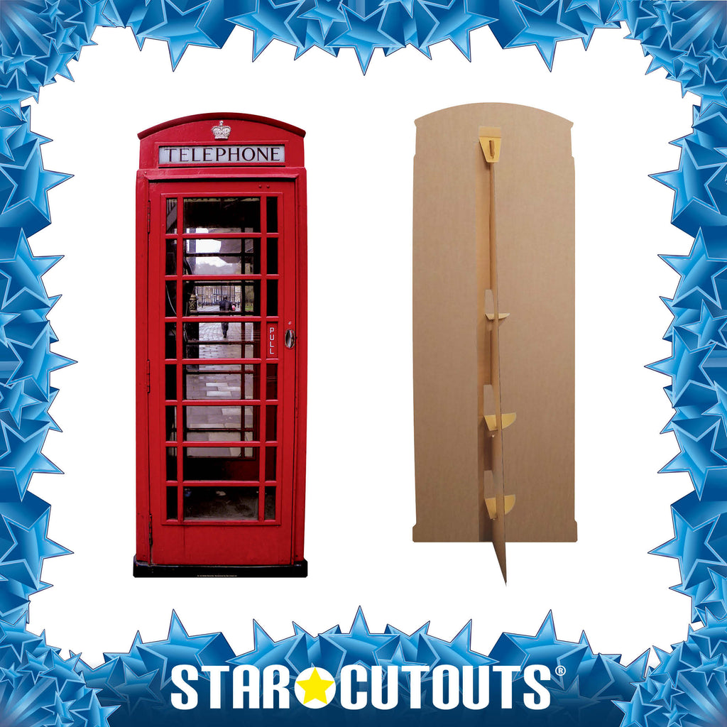 SC162 Red British Telephone Box Cardboard Cutout Height 191cm – product image 4