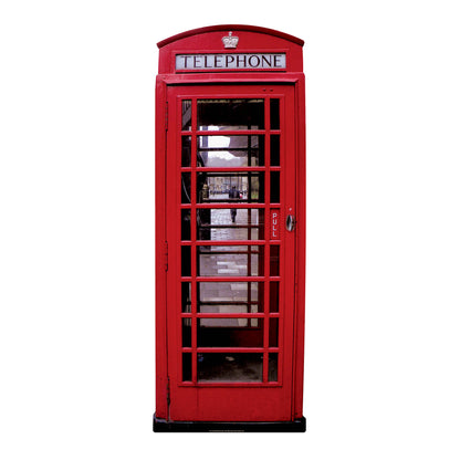 SC162 Red British Telephone Box Cardboard Cutout Height 191cm