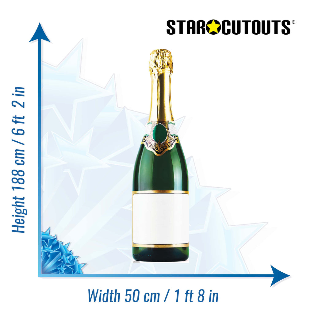SC167 Bottle of Champagne Cardboard Cut Out Height 188cm – product image 2