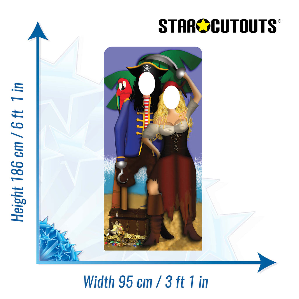 SC169 Pirate Couple Stand- In Cardboard Cut Out Height 186cm – product image 3