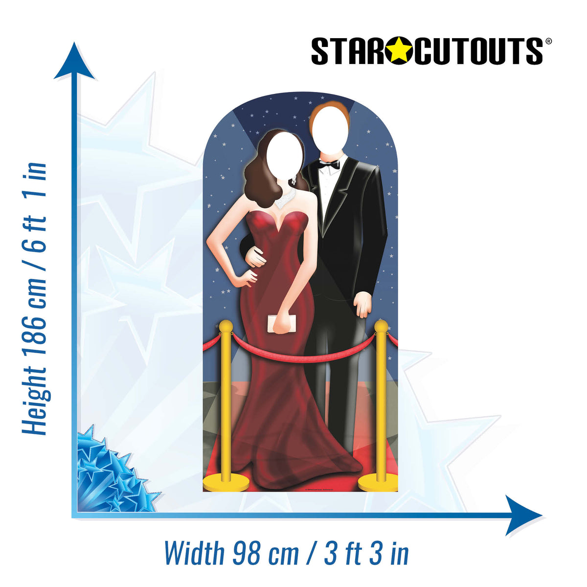 SC170 Red-Carpet/ Hollywood Couple Stand In Cardboard Cut Out Height 186cm – product image 3