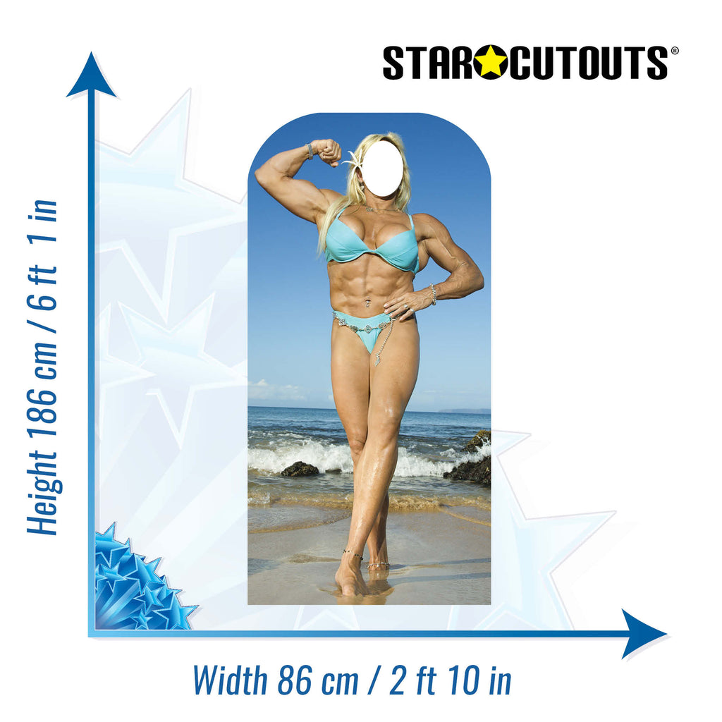 SC172 Muscle Woman Stand- In Cardboard Cut Out Height 186cm – product image 3