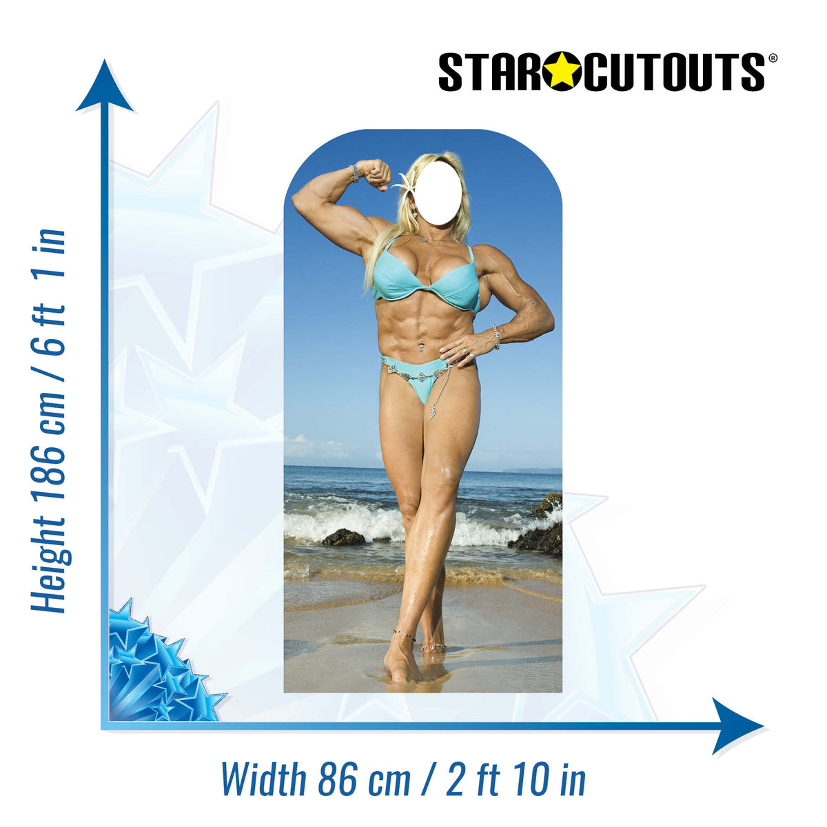 SC172 Muscle Woman Stand- In Cardboard Cut Out Height 186cm – product image 3