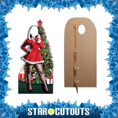SC178 Mrs Christmas Stand In Cardboard Cut Out Height 186cm