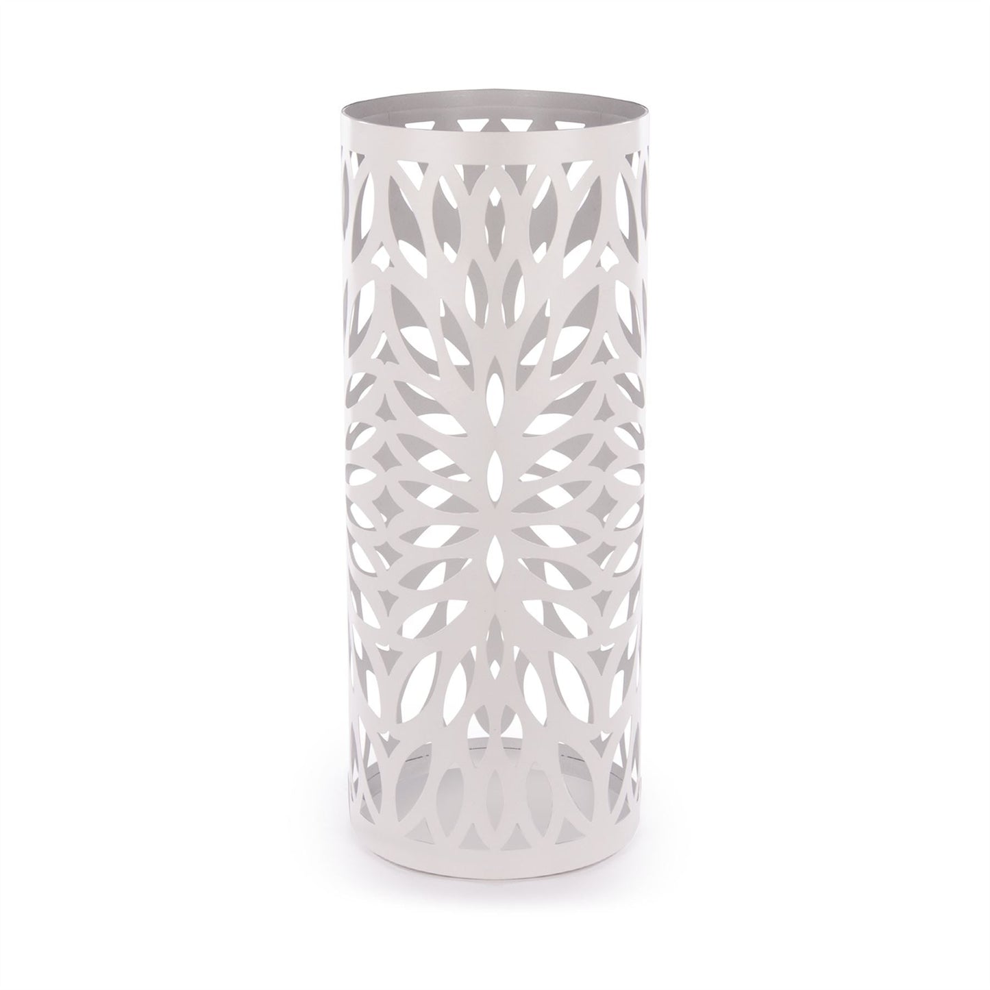 Round Metal Umbrella Stand in White | M&W	