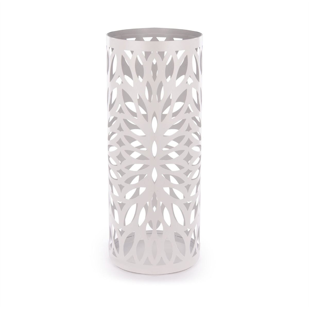 Round Metal Umbrella Stand in White | M&W	