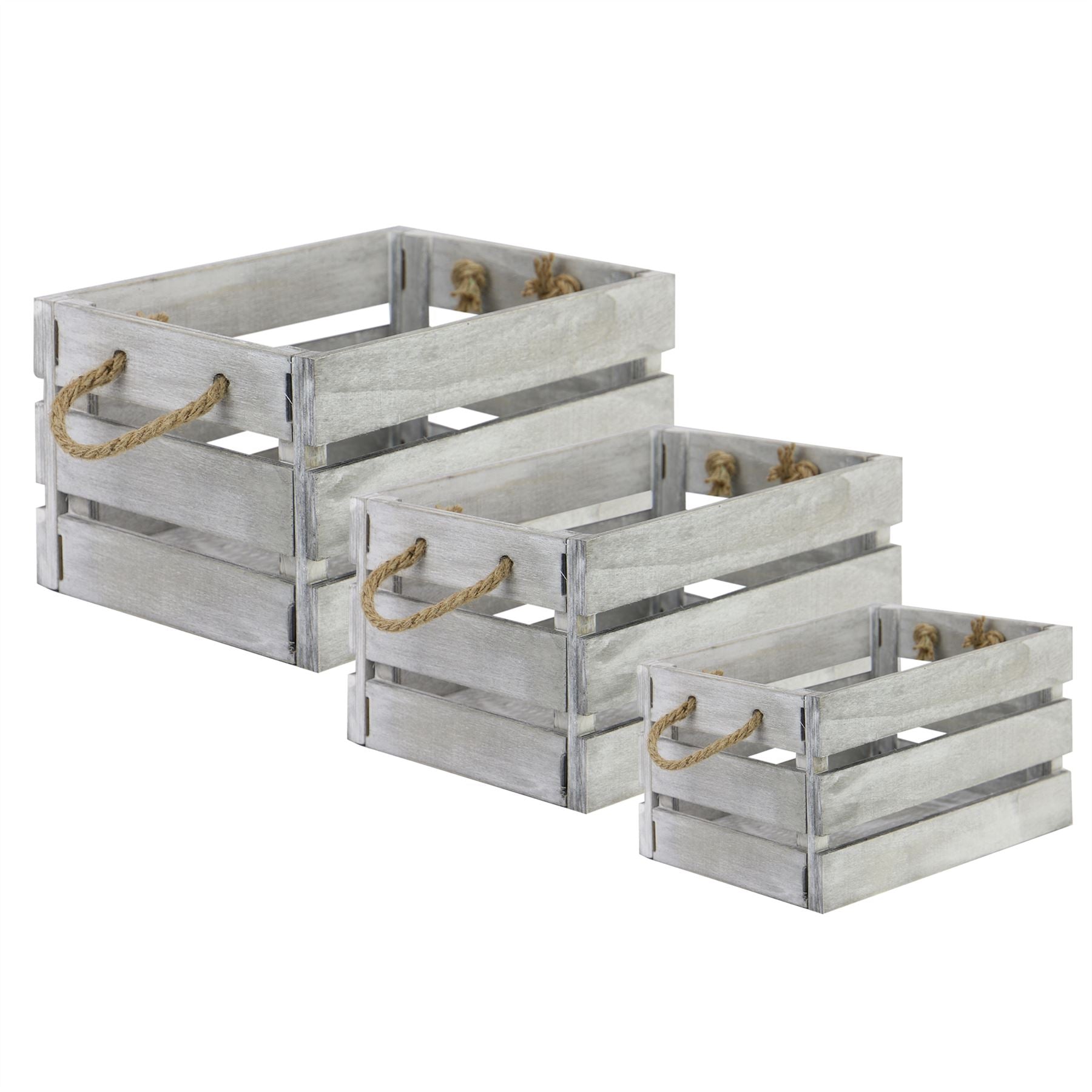 Wooden Storage Crates - Set of 3 | M&W	